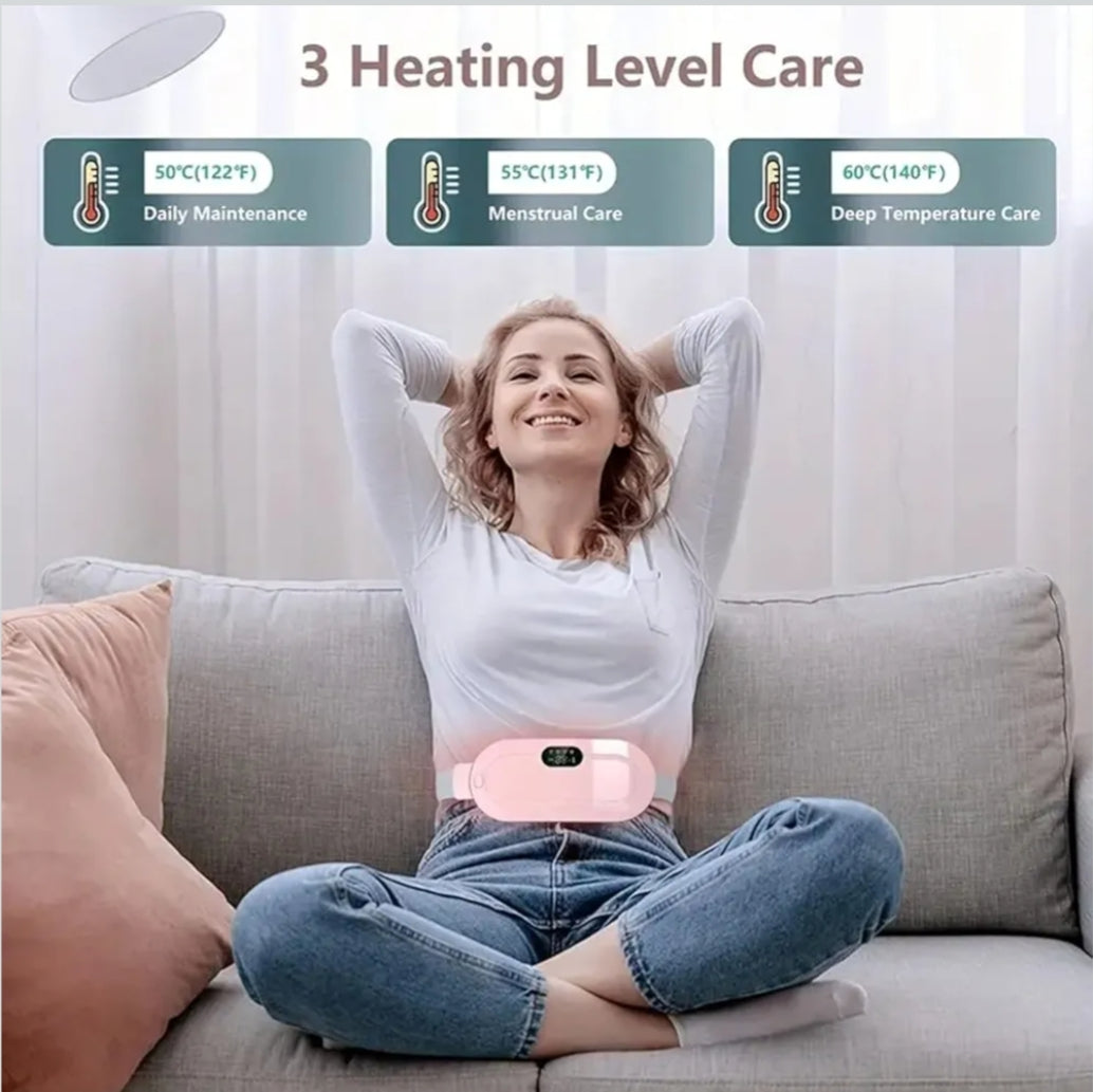 Period Cramp Relief Heating Pad Pain Device With 4 Massage Modes For Menstrual Pain And Belly Or Back Pain Relief, LED Display, Comfortable Belt