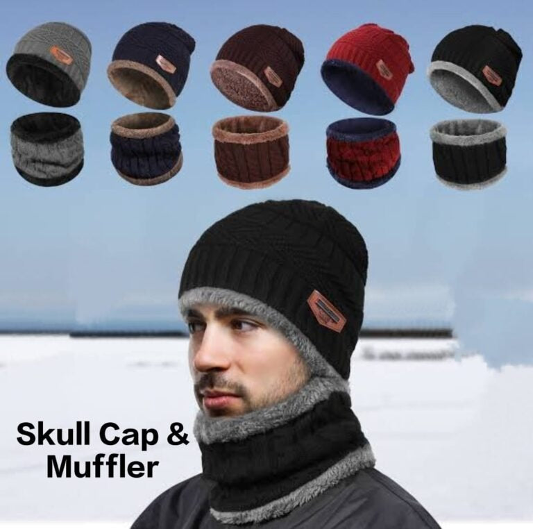 Unisex Woolen Cap Set